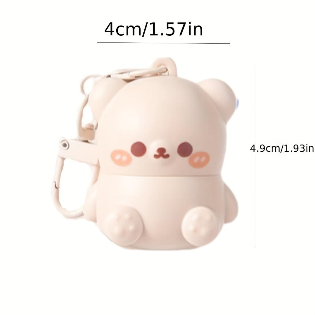 Bálsamo labial de osito para niños, hidratante, antisequedad y antigrietas, con llavero decorativo, cuidado labial.