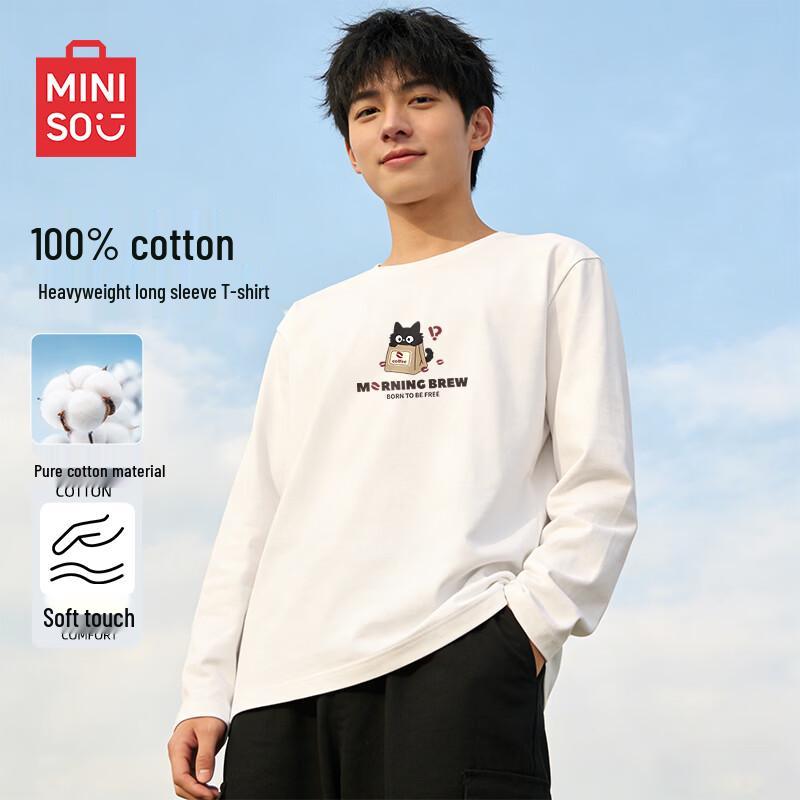MINISO Men's Pure Cotton Long Sleeve T-Shirt