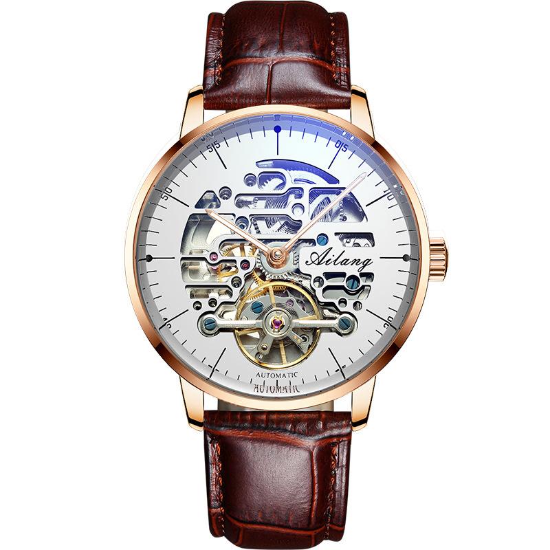 AILANG Brand New Automatic Mechanical Watch Waterproof Luminous Sugess Skeleton Watch Fashion Hollow Wristwatch Relojes Hombre