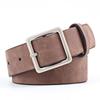 Womens Square Buckle PU Belt In Minimalist Streetwear Style Adjustable Waistband Casual Outfits Coffee White Beige Pink