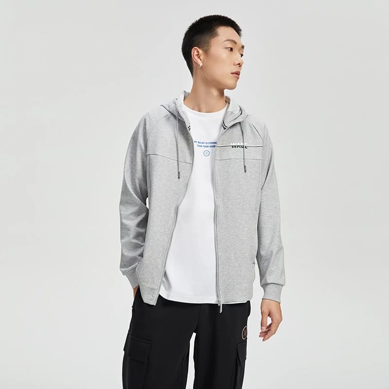 Li Ning Jacke Herren Heather Grau Ziegelgrau AWDR429-4