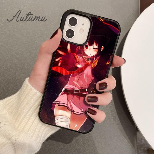 Anime megumin konosuba Etui na telefon dla iPhone 11 12 13 14 Pro Max mini X XR XS SE 2020 5 6S 7 8 Plus Samsung Galaxy S21 S22 Pokrowiec