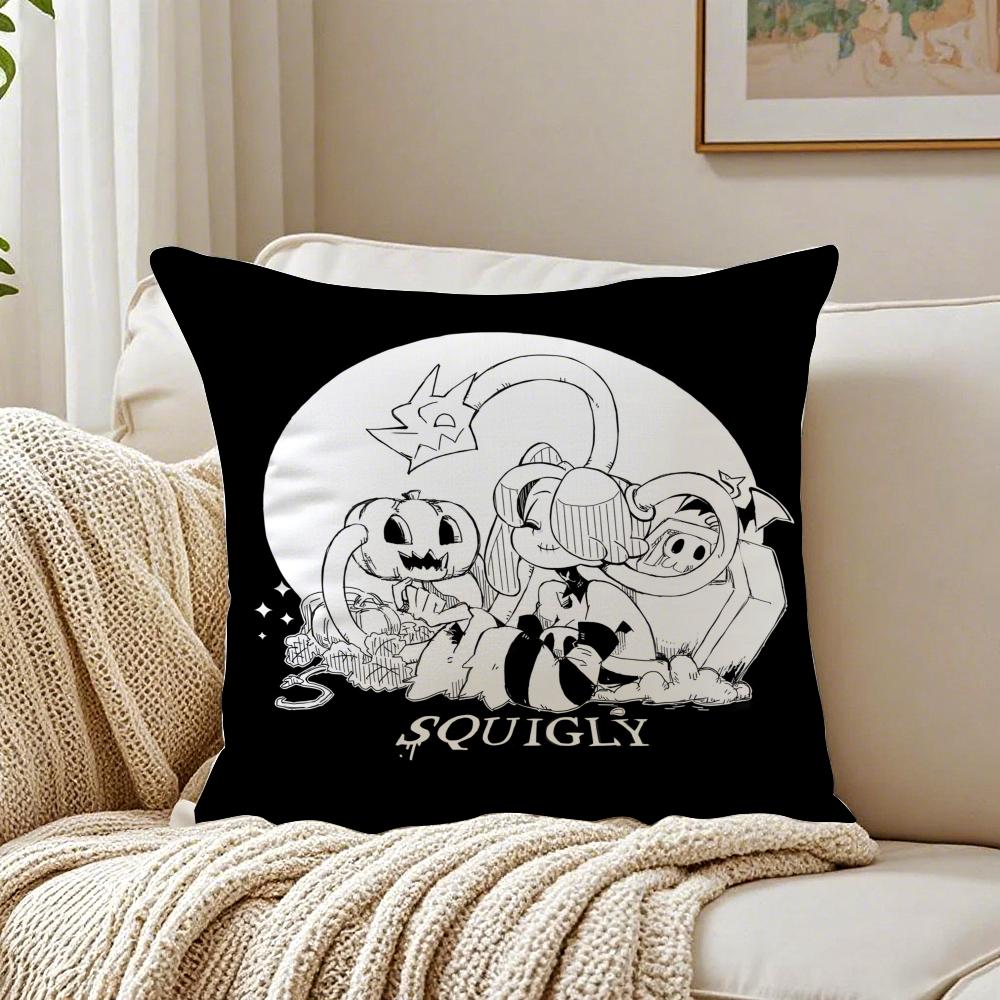 Stylish Game SSkullgirls Cartoon Cushion Cover Linen Pillowcase Soft for Sofa Bed Home Room Decor