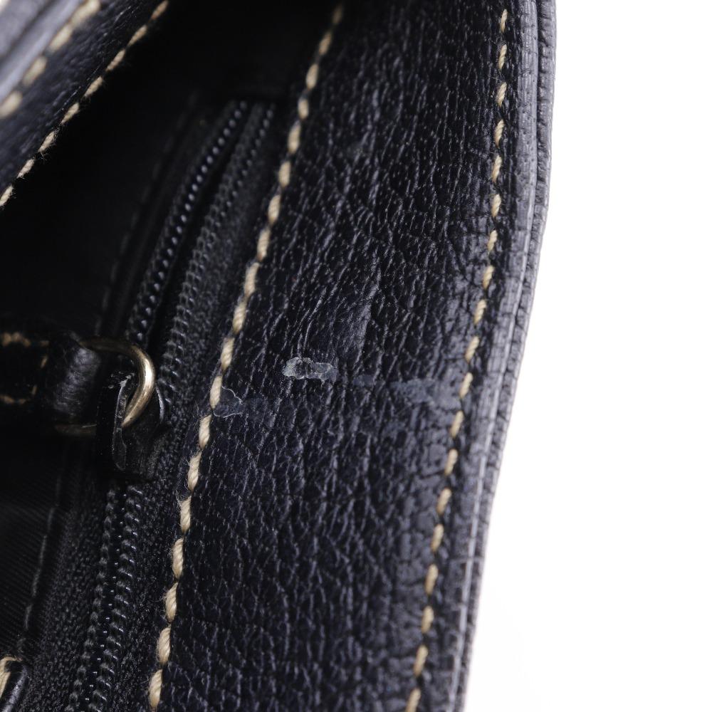 BVLGARI Maxi Rettale Handbag 2WAYShoulder black leather Women Used