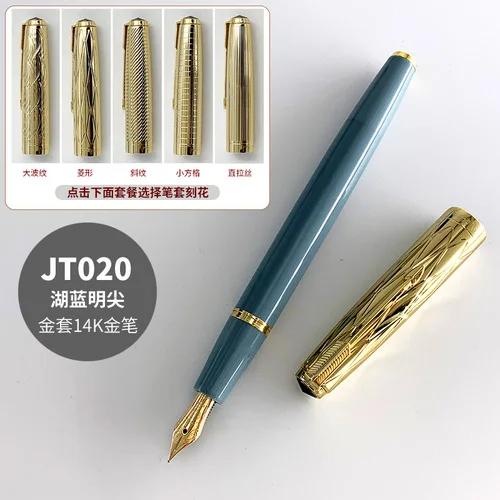

Оригінальна поршнева вакуумна перова ручка Yong Shen 601A, 14k золото, вінтажне віконце для перегляду чорнила, подарунок, для практики каліграфії, колекція 0.5mm небо синє кольору