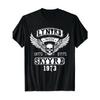 European Size Men'S Vintage 1973 Design T-Shirt - Comfortable Round Neck Short Sleeve Shirt Featuring Skull And Wing Graphics, Machine Washable Casual