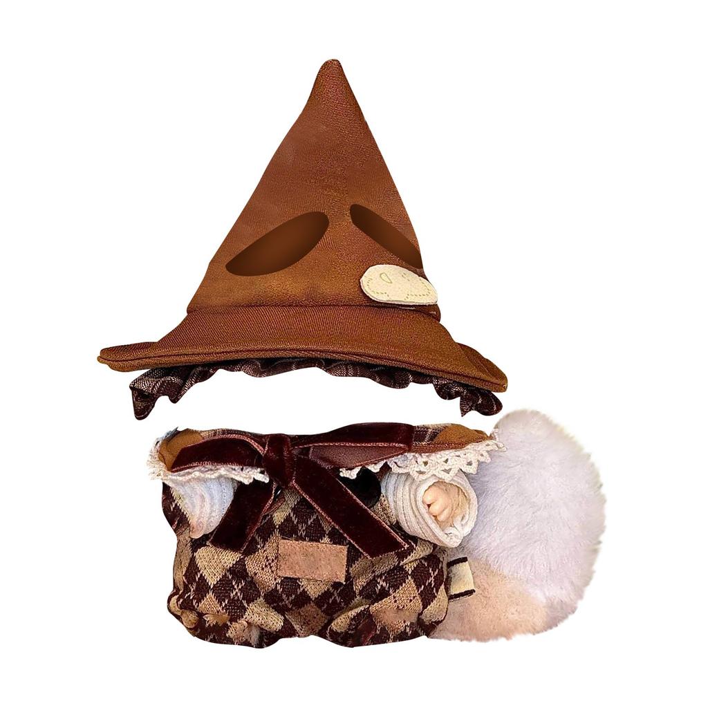 Doll Cloth Pendant Dress Bow Plaid Scarf Set  Plush Doll Dress