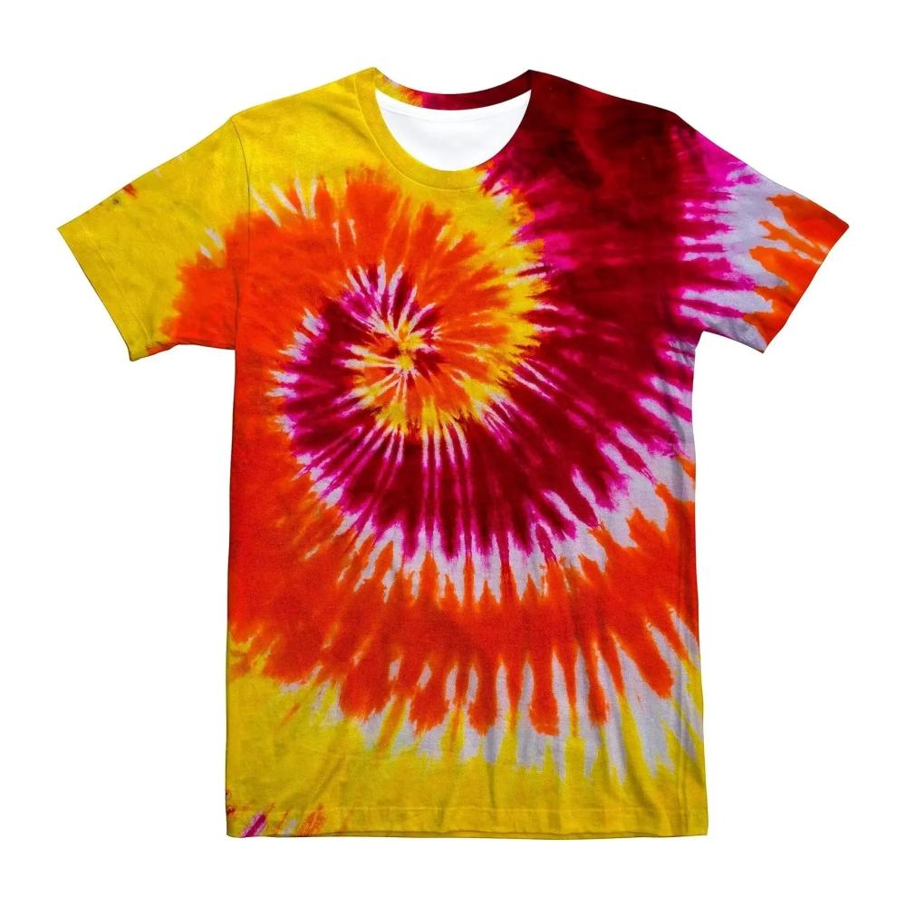 Children's T-shirt Rainbow Tie-Dye 3D Print Kids Clothes Short Sleeve T-Shirt Summer Children Top Round Neck Children's Clothing