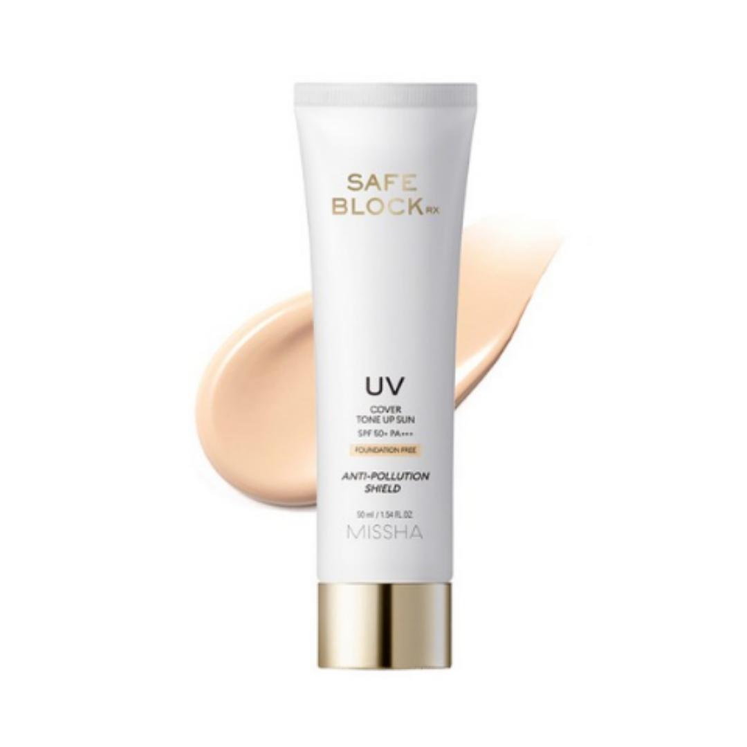 

MISSHA Safe Block RX Cover Tone‑Up Sun Cream — SPF50+ PA++++ — 50 ml — 1 unit