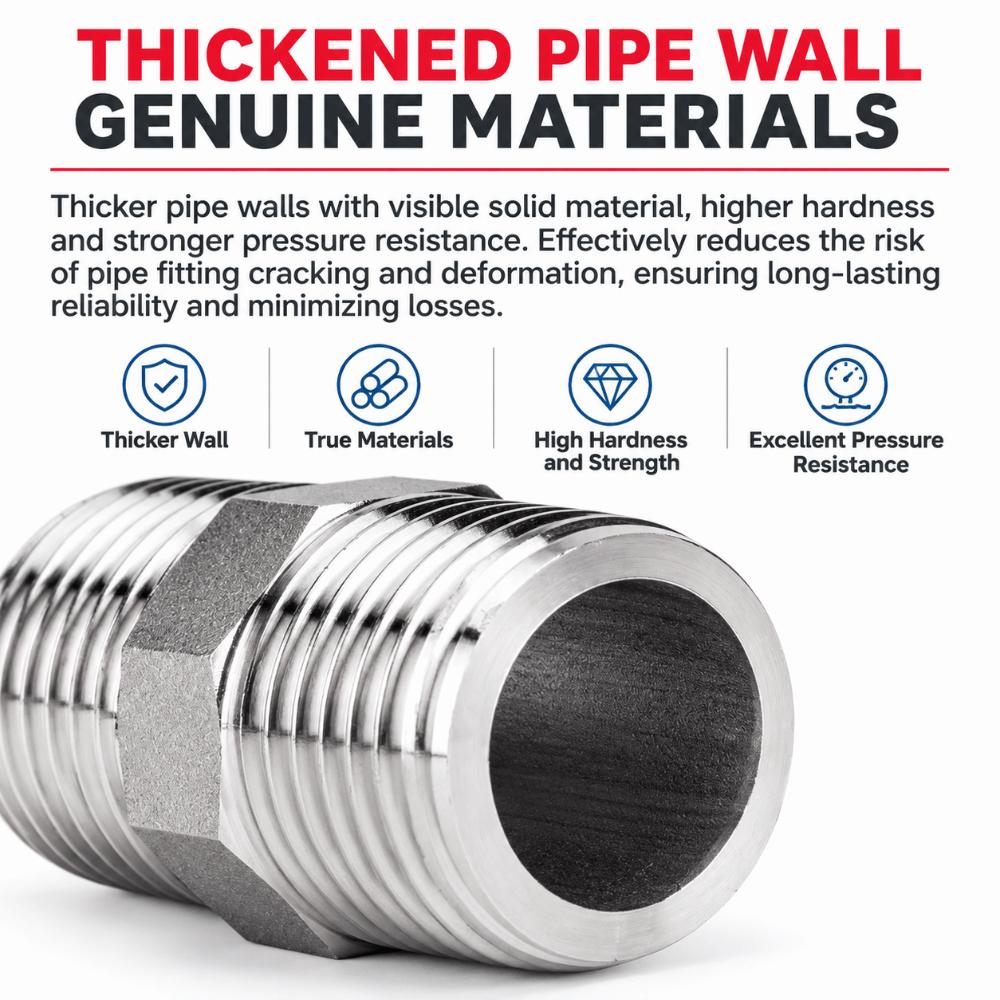 1/8 1/4 3/8 1/2 3/4 1" Pipe Fitting Connector Male Thread Stainless Pipe Fitting Pipe Coupler