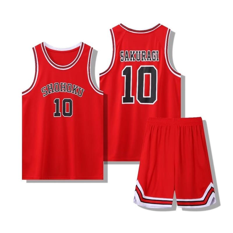 Anime Shohoku School Basketball Team Jersey 1-15 Cosplay Costume Sakuragi Hanamichi Rukawa Jersey Sports Wear Uniform Vest