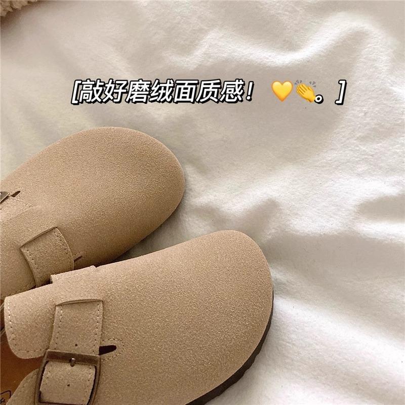 Good Texture Push~! 4cm Thick-soled Heightening Cork Boken Shoes Women's Autumn New Non-slip Bag Head Boken Slippers