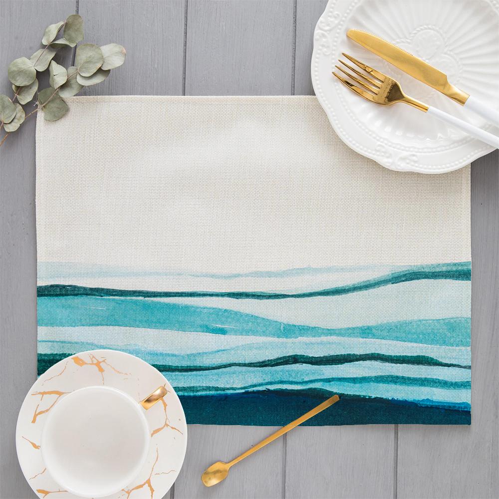 Beach Starfish Placemat Summer Vibe Vacation Kitchen Decor Linen Dining Table Coaster Pad Bowl Coffee Cup Mats Tablecloth