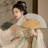 Chinese Style Folding Hand Fan Bamboo Frame Women's Dance Fan Retro Handheld  Fan  Home Use