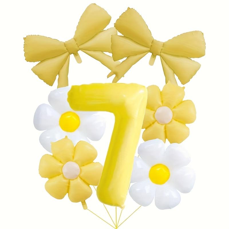 8pcs Daisy Flowers Yellow 1-9 Number Foil Balloons Boy and Girl Favorat Balloon Birthday Party Decoration Baby Shower Gifts