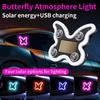 Solar Powered Car Neon Lights Suction Cup LED Ambient Light Car Neon Light  Front Rear Windows