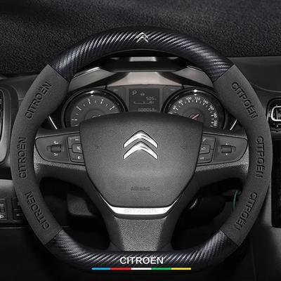 Kolfiber Mocka För C1 C2 C3 C4 C5 C6 VTS Xsara C-Crosser Berlingo Sega DS3 Bil Rattöverdrag Auto Tillbehör