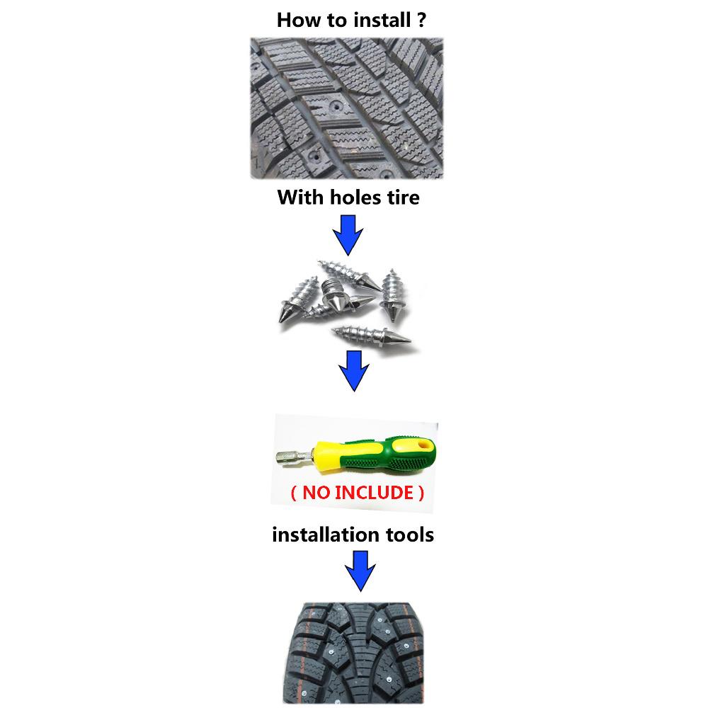 Car Truck Motorcycle Tire Spikes Snow Ice Road Wheel Tyre Studs Screw For Winter