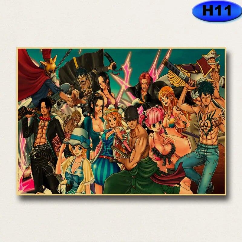 Poster clasic Anime Autocolant de perete Postere și imprimeuri din hârtie retro Kraft Decor Anime Sufragerie Bar Cafenea Poster Decor