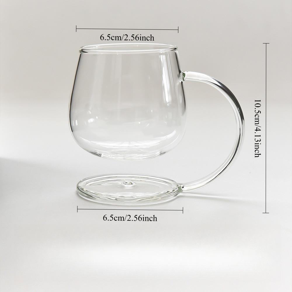 

Creative Suspended Glass Espresso Cup Household Drinkware Tea Cup with Handle Heat-resistant Water Drinking Cup Coffee Mug Gifts 280ml