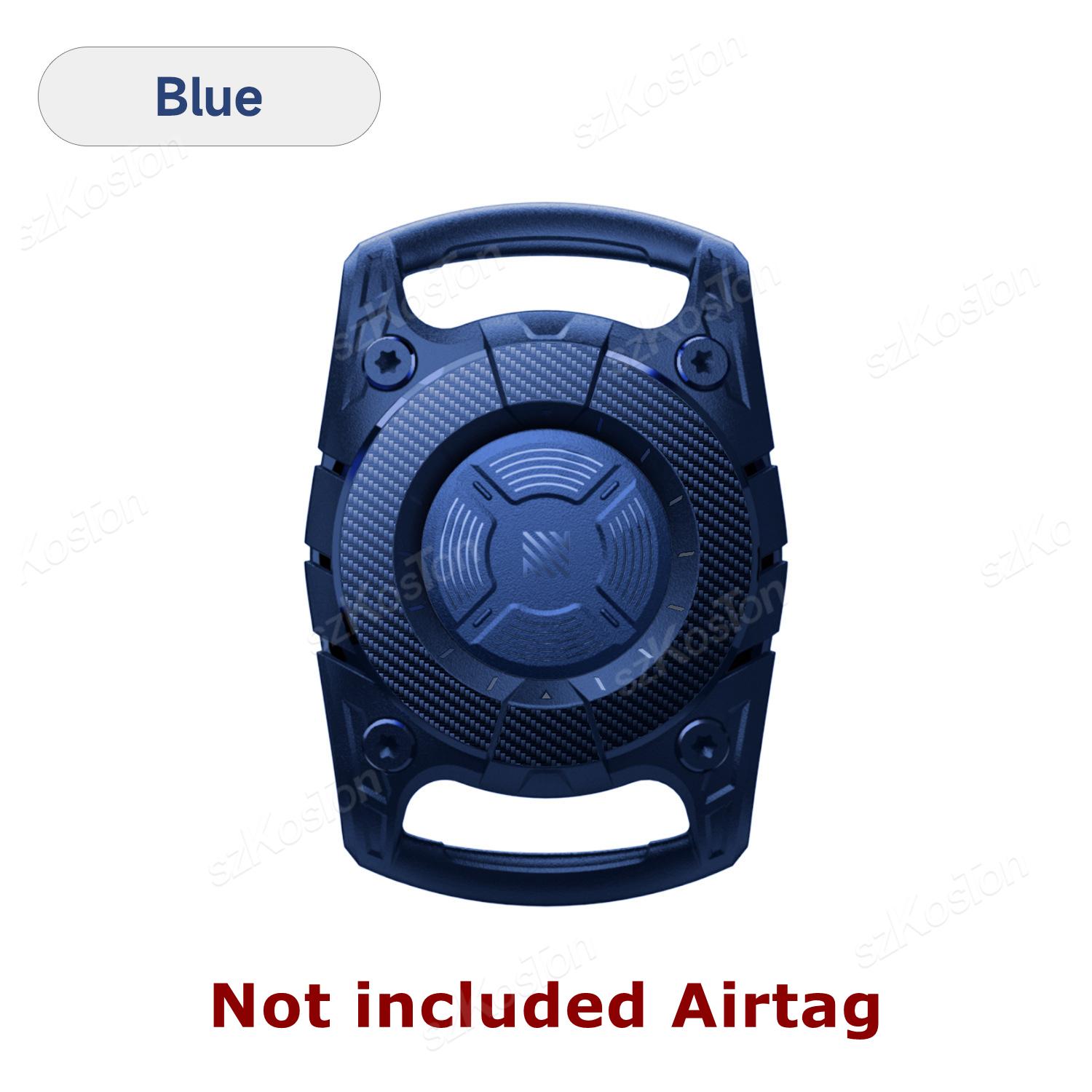 

Водонепроницаемый держатель для ошейника для собак AirTag Case, полностью покрытый корпусом, ошейник для кошек и домашних животных, защитный чехол для Air Tag синий