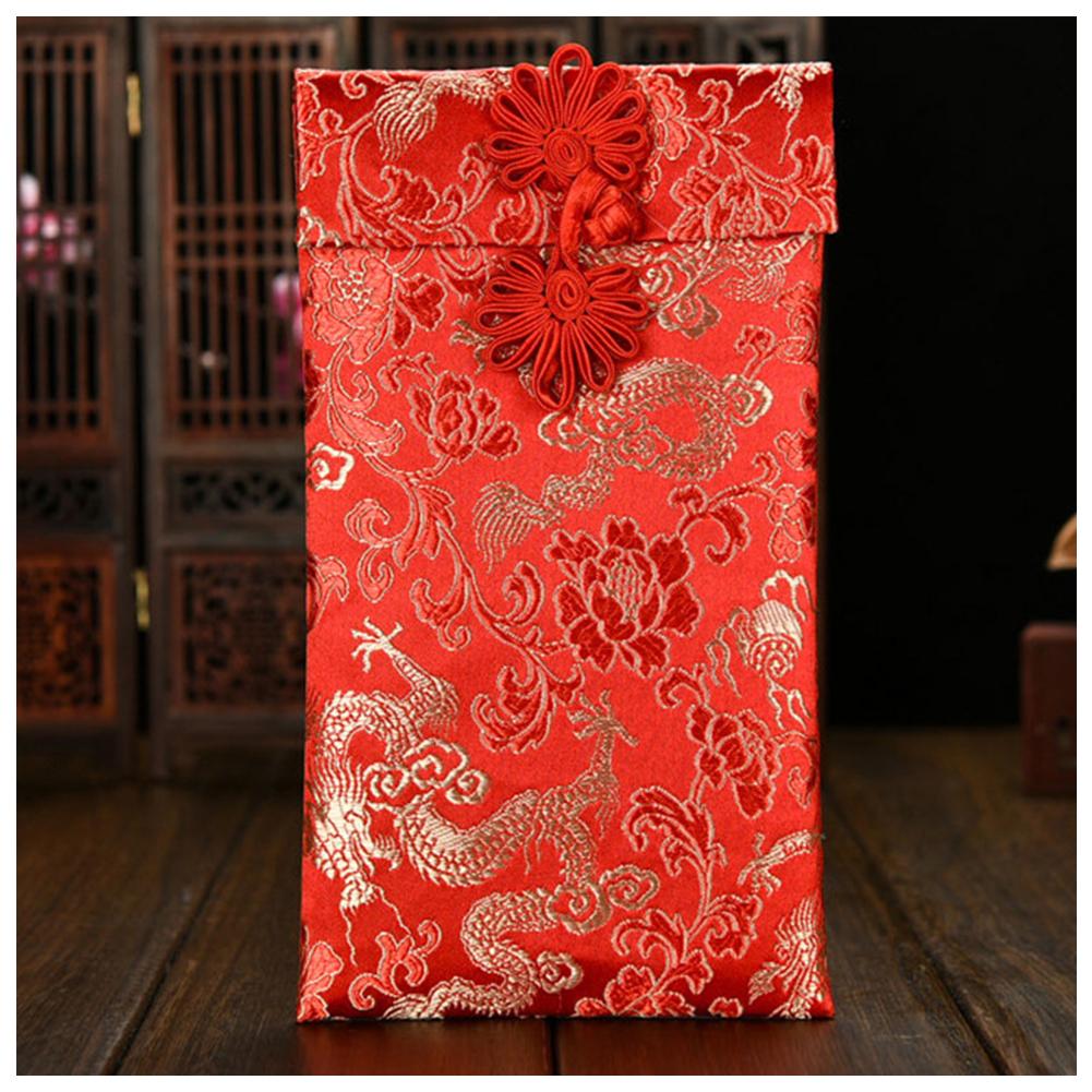 

Китайские Традиционные Денежные Подарки Красные Конверты Парча Свадебное Приглашение Сумка Новый Год Праздник Весны Хунбао Красные Пакеты чёрный