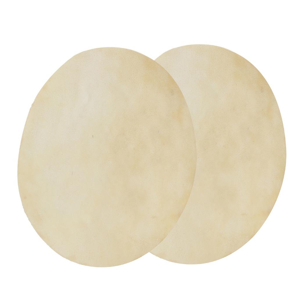 2pcs Drum Head Sheepskin Consistent Clear Sound for African Bongo Drum (12.2in)