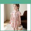 Summer Girl Dress With Soft Cotton Fabric And Floral Pattern For Toddler Girls