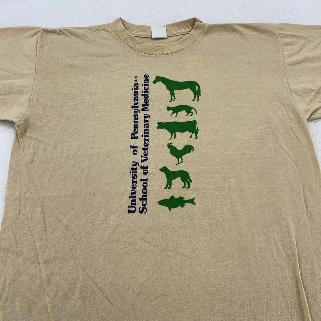 vtg 70s University of Pennsylvania Veterinarian Shirt M Animal Nature UPenn dog