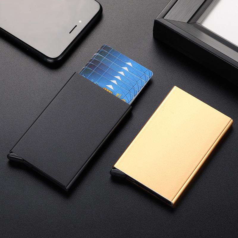 Rfid ID Credit Card Holder Case Smart Minimalist Aluminium Metal Wallet Thin Pop-up Cardholder Wallets for Men Creditcard Case