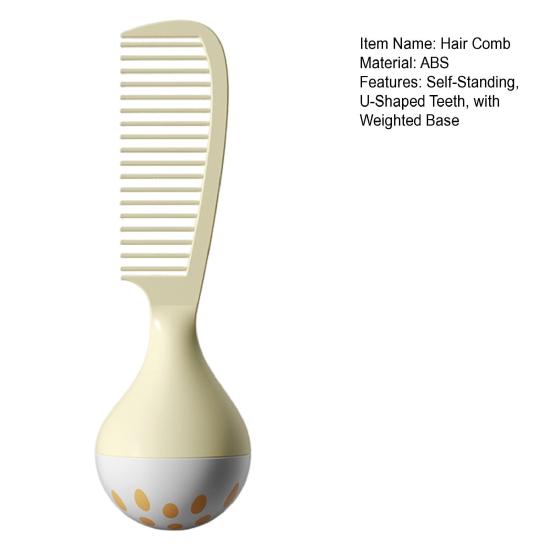 Samostojící hřeben na vlasy Hřeben se zuby ve tvaru U s váženou základnou Muži Ženy Husté Kudrnaté Mokré Vlasy Styling Rozčesávací hřeben
