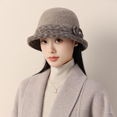 Season Hat Female Retro Foreign Style High Quality Bucket Hat Warm Mother Hat Show Washbasin Hat