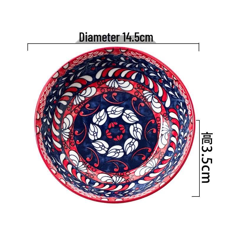 Bohemian 5-Inch Ceramic Underglaze Snack Plate - 2025 Model for Home Use