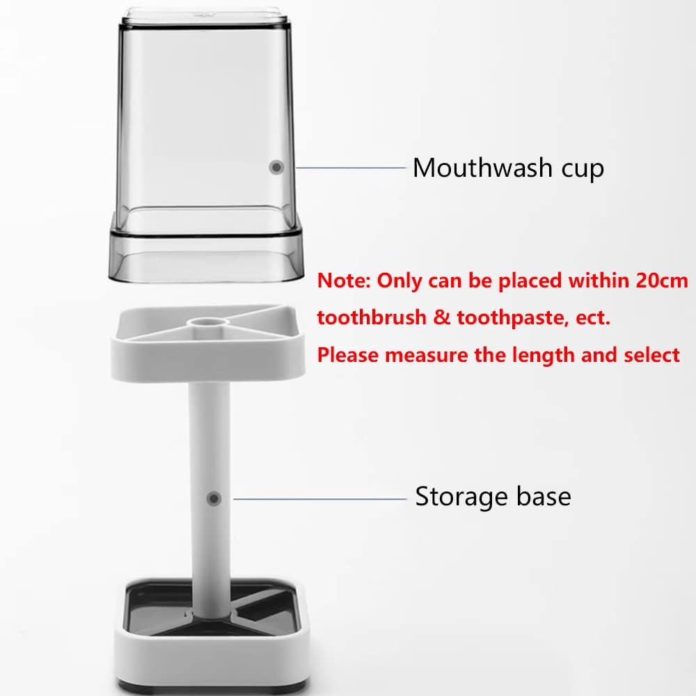 Toothbrush Holder with Cup/Cover Contains 3 Slots Compatible with Conventional Toothbrushes Can Store Toothpaste