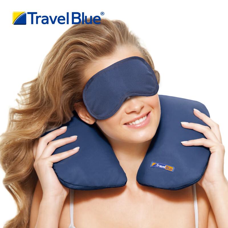 Inflatable Travel U-Shaped Pillow & Eye Mask Set