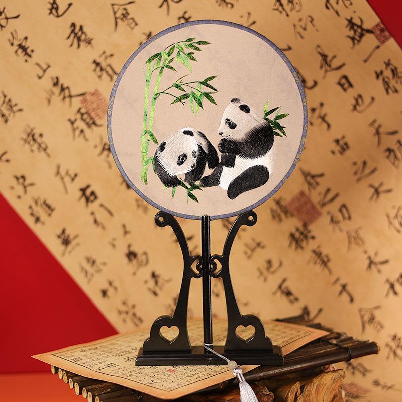 Double-Sided Embroidered Round Fan - Suzhou Embroidery Hanfu Dance Fan