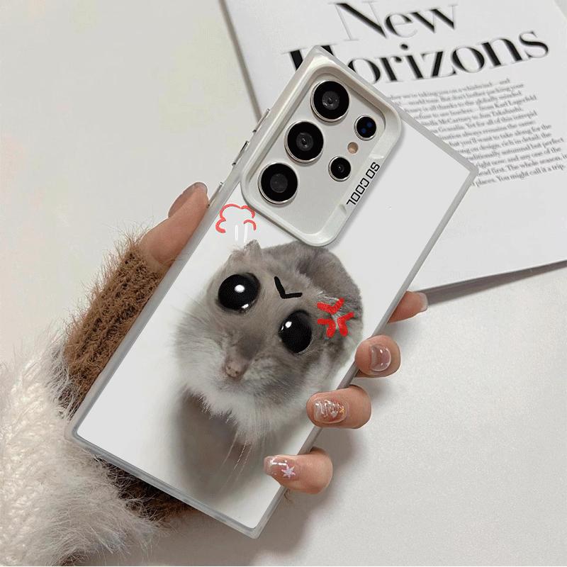 

Funny Sad Hamster Meme Soft Phone Case for Samsung Galaxy S24 S25 FE S26 Edge S23 Ultra S22 Plus S21 + Shockproof Cover Back She Samsung S25 FE