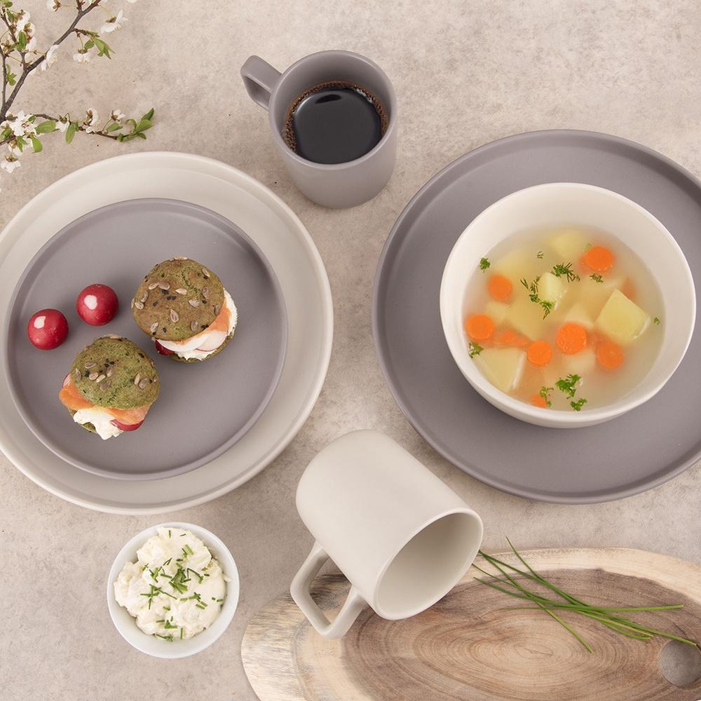 Talerz Obiadowy Duży Płytki Płaski Na Obiad Ceramiczny Kremowy 26,5 Cm