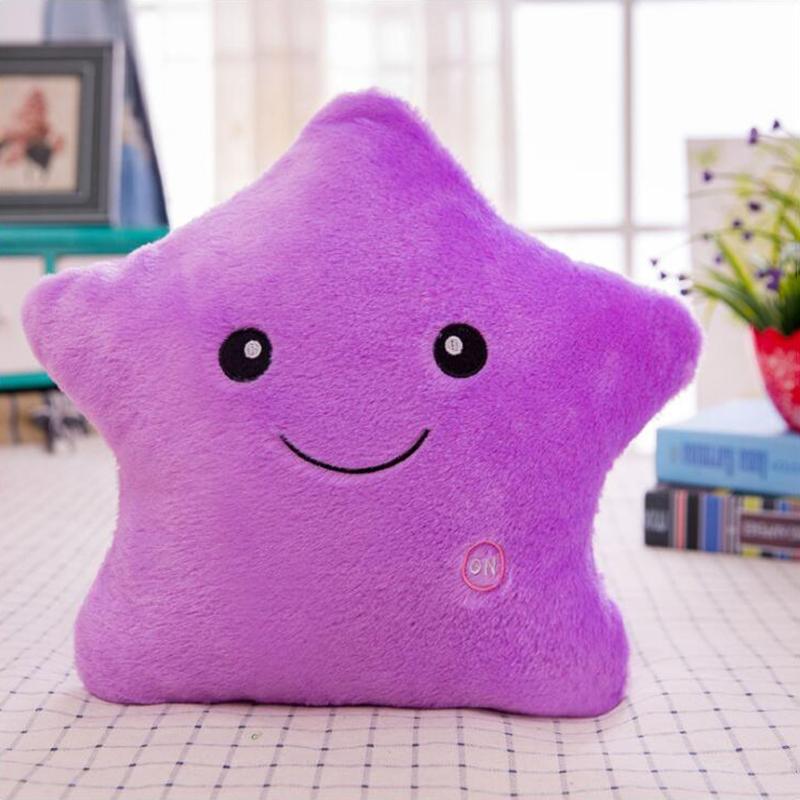 Luminous Pillow Star Cushion Colorful Glowing Pillow Plush Doll Star Heart Bear Paw Led Light Toys For Girl Kids Christmas Gifts