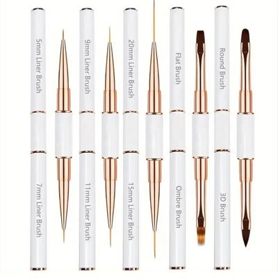5PC/Set Multicolor Double-ended Nail Art Brush Set, Thin Lining Brush for Long Lining, Detailed Detailed Professional Nail Tools