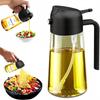 470ml Glass Oil Spray Bottle Olive Oil Dispenser Bottle Leakproof Oil Sprayer Bottle for Cooking Air Fryer BBQ Baking Utensil