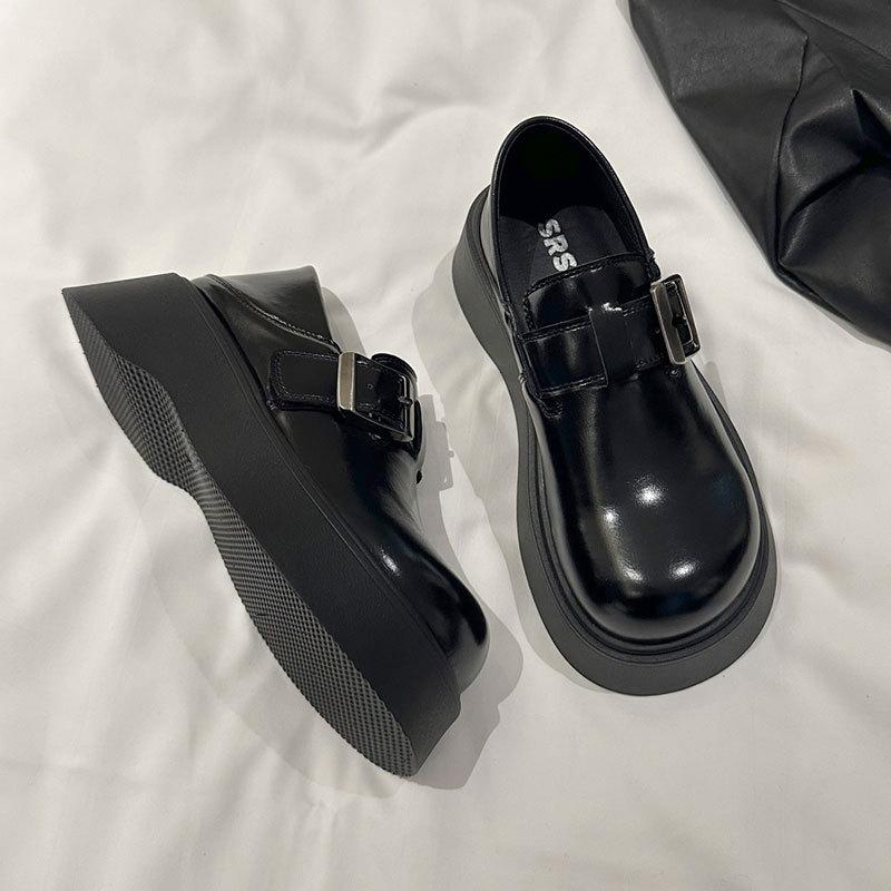 Retro Casual Single Shoes One Pedal Platform Boken Shoes Women's 2025 Spring New Lazy Fashion Versatile Boken Shoes