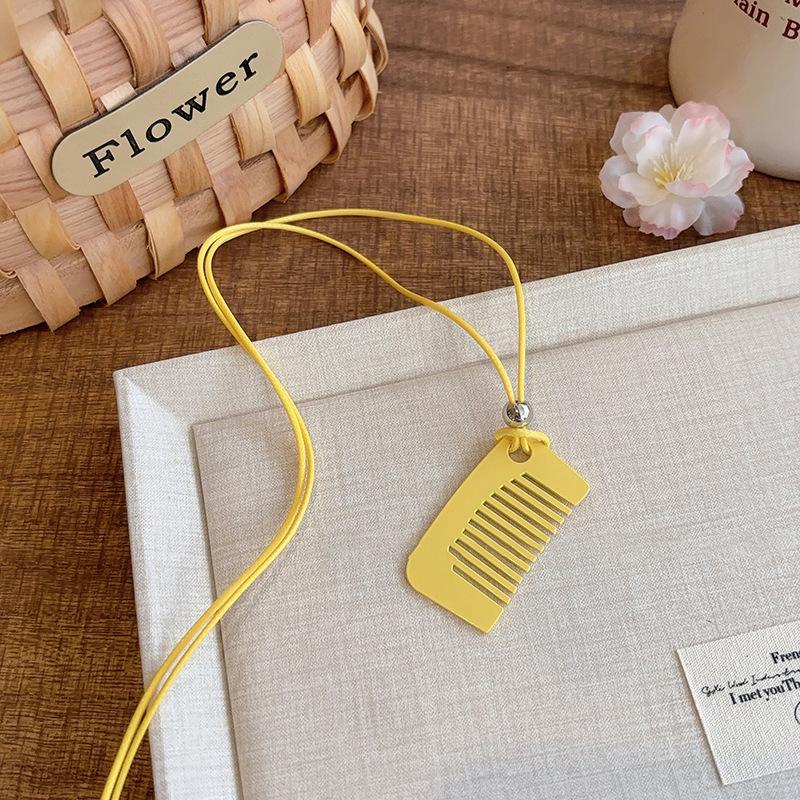 

Металлическая краска-спрей квадратная расческа кулон ожерелье нишевый темперамент мода универсальный высокий смысл изысканное милое ожерелье женщины