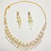 Bridal Circle Rhinestone Pearl Set Chain Wedding Dress Accessories Water Drop Earrings Necklace Set