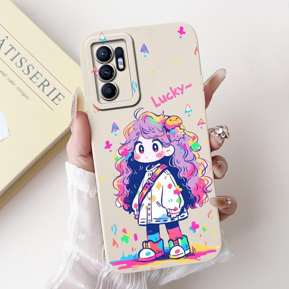 For OPPO Reno6 CPH2235 Elegant Sunflower Tulip Printed Phone Case For Oppo Reno 6 4G Soft Silicone Shockproof Cases
