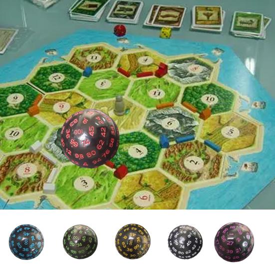 Sayı Zar Çok Yüzlü Kazınmış Sayı Parlak Renk Okunması Kolay Akrilik 100 Yüzlü