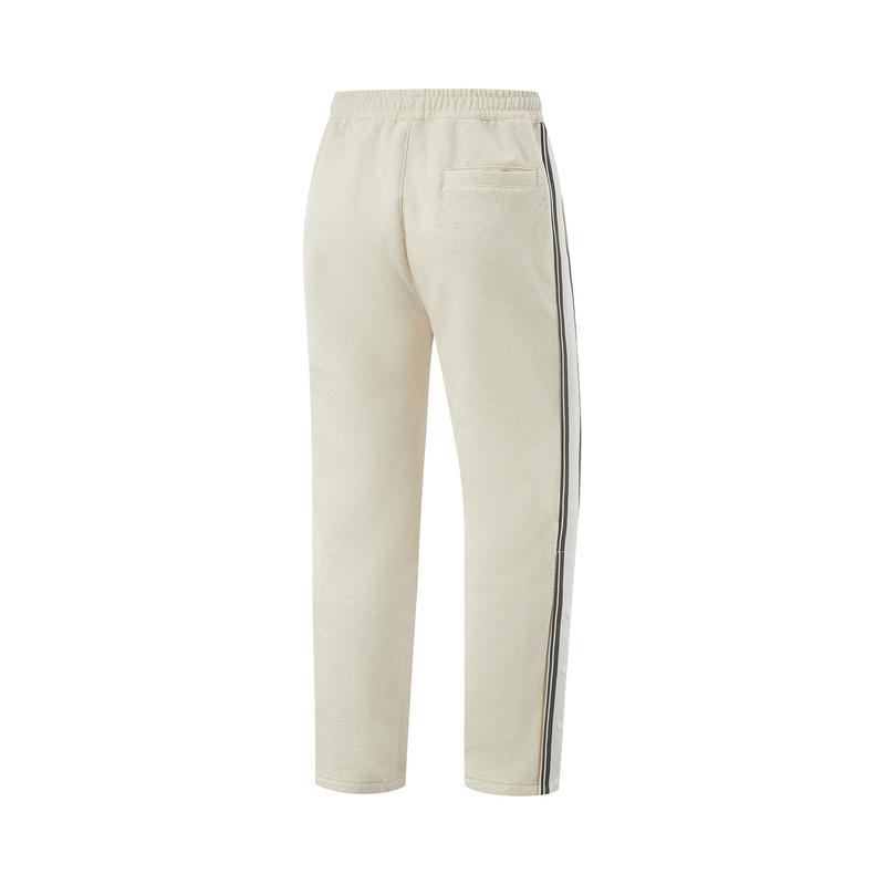 Li-Ning Basketball Serie Color Block Buchstaben Mid-Waist Kordelzug Gerades Bein Freizeithose Herren Unterteile Khaki AKLUB41-4
