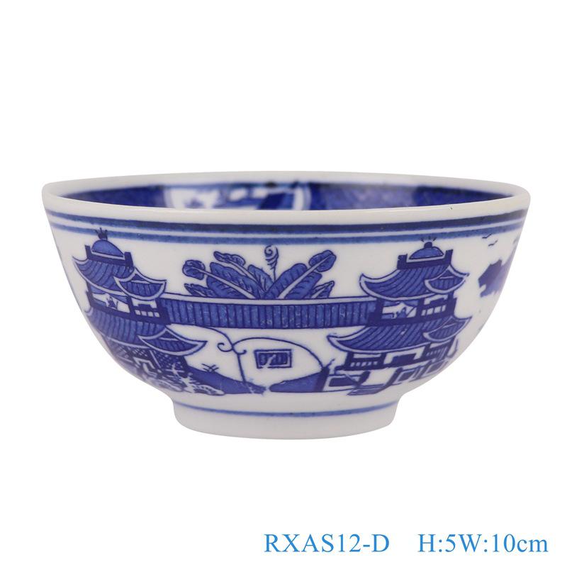 Большая керамическая миска из сине-белого фарфора для риса, лапши или супа – Новая китайская посуда