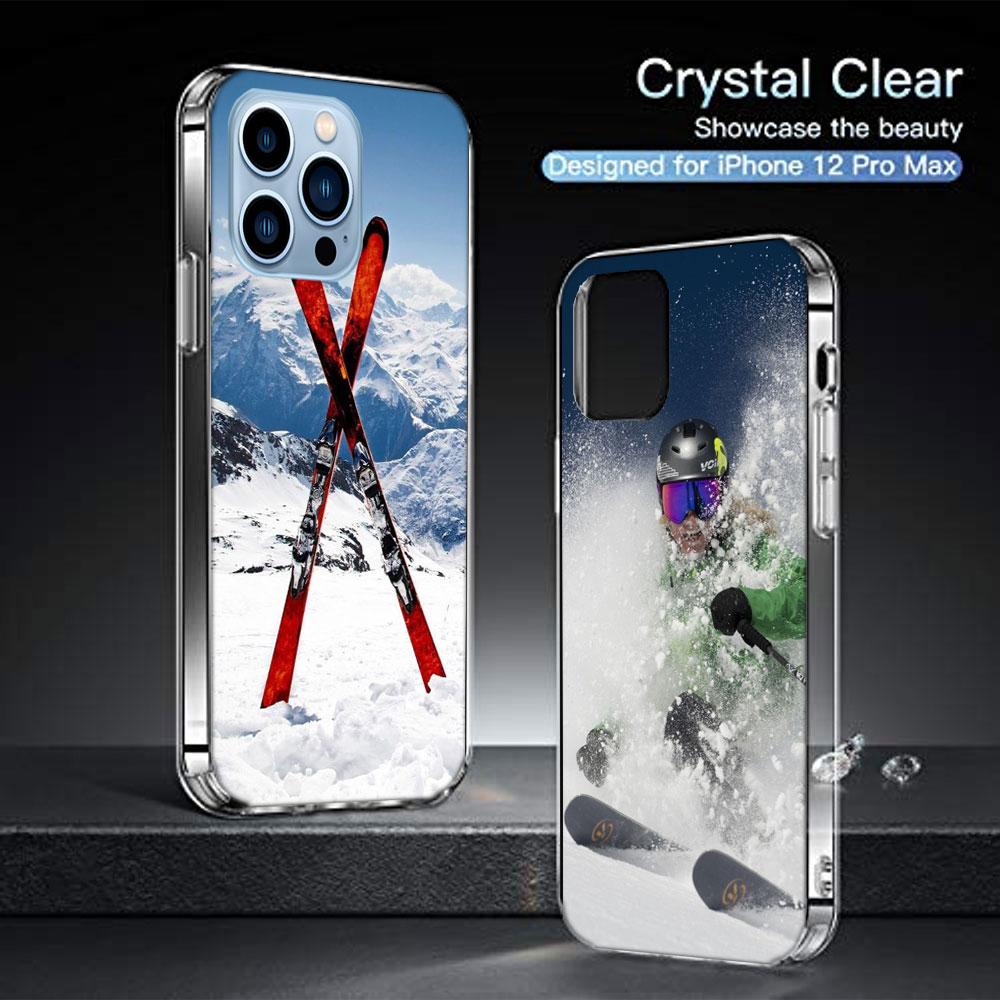 Skiing Snow Snowboard Ski Cases Phone Case For Iphone 17E 16E 17 Air 16 Pro Max 15 Pro 14 Plus 11 13 12 Mini Cover Cases Compati