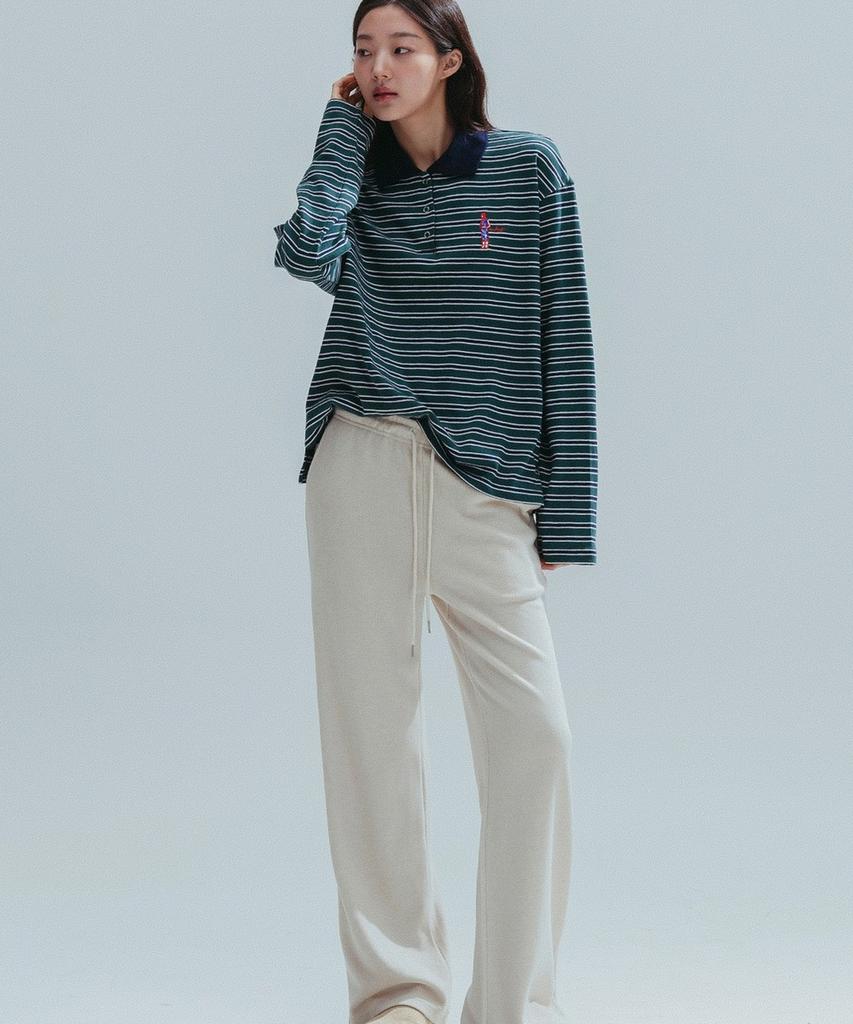 ANNEHEARTS Soft Knit Wide Easy Pants_Oatmeal